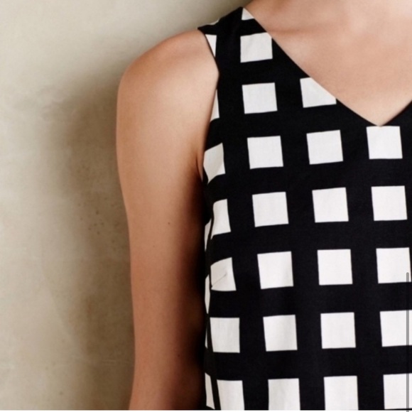 Anthropologie Tabitha Gridway black  white  shift dress, size 6 - Picture 5 of 12